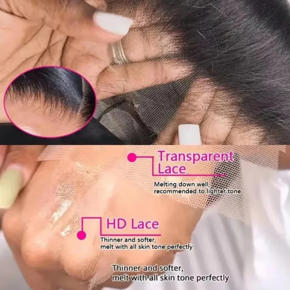 Super Natural Hairline Lace Front Wig Wear And Go 180 Density Hd Transparent Lace Smooth Straight With Free Part Synthetic Glueless Daily Wear Wigs