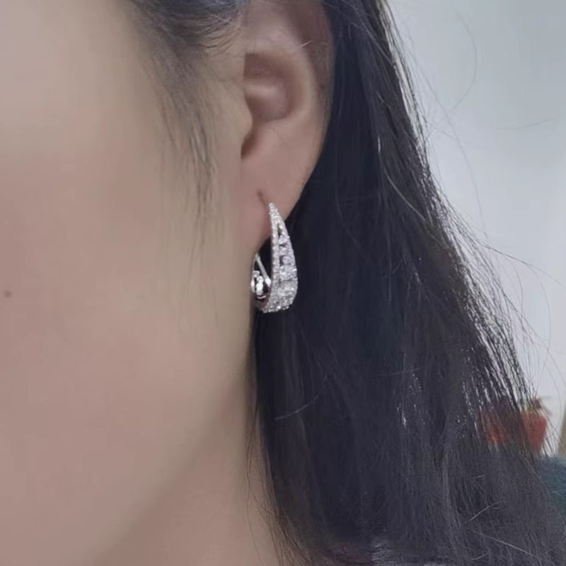 Chic Female Accessory: Premium Quality S925 Light Luxury Sparkling Ear Decor