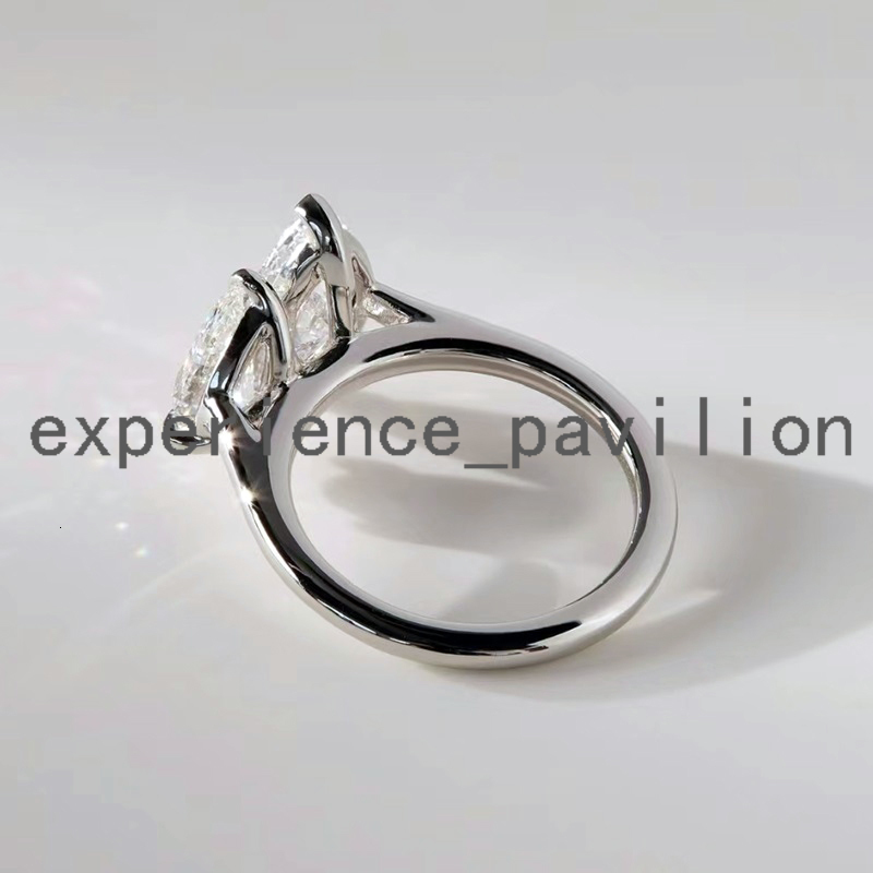 Romantic TOI ET MOI Design Fine Jewelry 18K White Gold Wedding Moissanite Diamond Engagement Rings Women