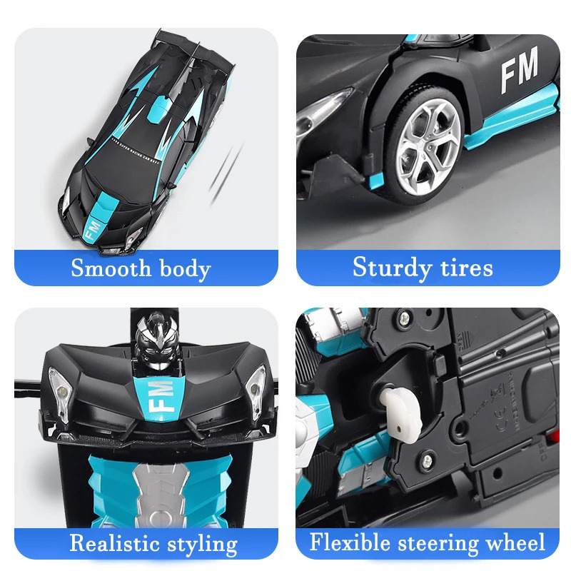 2IN1 Electric RC Car Transformation Robots One-key Deformation Car Outdoor Remote Control Sports Car Model Children Boys Toys 250820CJ