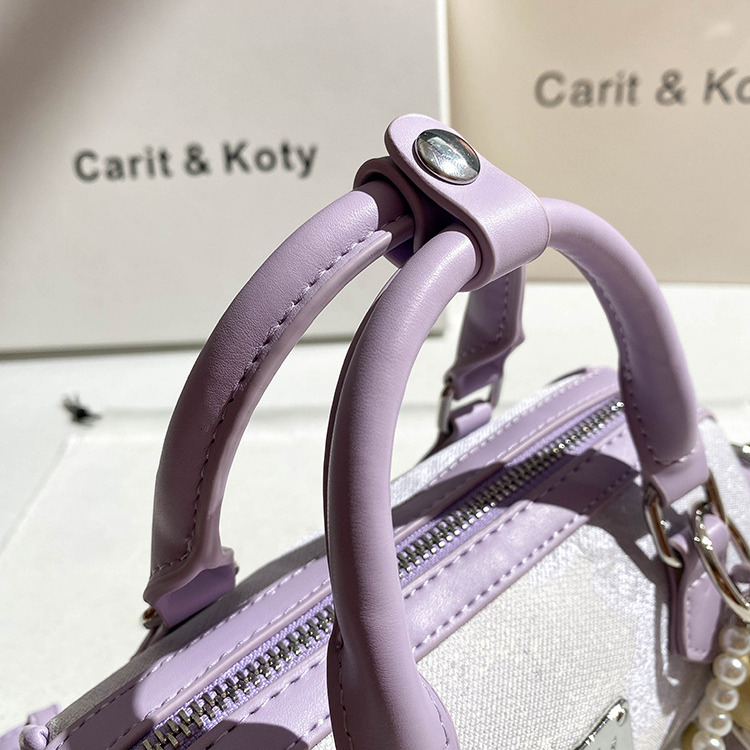 Free Shipping Designer Contrasting Women's Boston Bag New Fashionable Embossed Handbag High-end Hand-held Pillow Bag Casual Shoulder Crossbody Ba