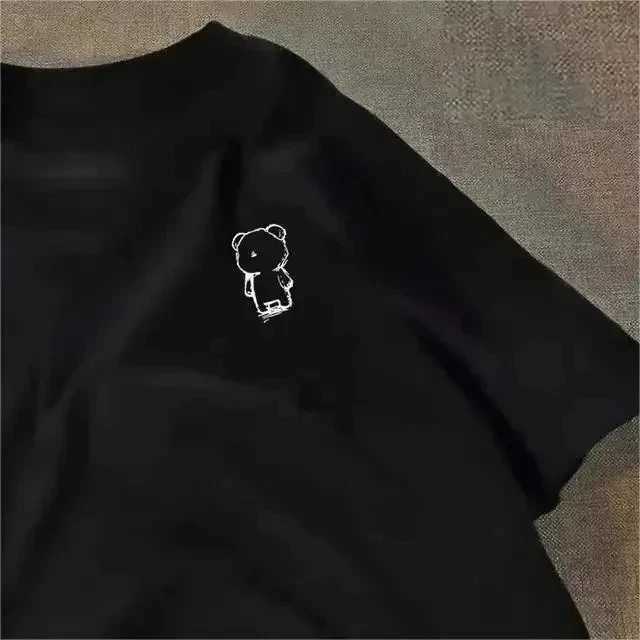 Summer Womens Printed Short-sleeved T-shirt Female American Fashion Ins Casual Loose Couple New Simple T-shirt Y2K Top Fashion Y250819