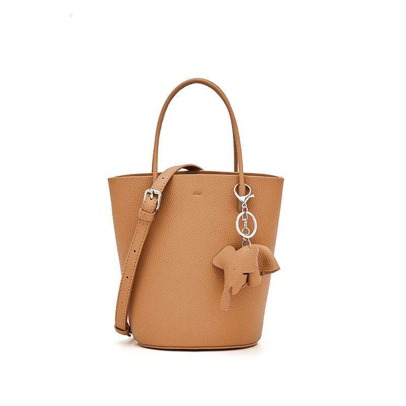 New Fashion Simple Handbag Single Shoulder Bucket Korean Style Cowhide Crossbody Genuine Leather Women's Bag designer bag B5