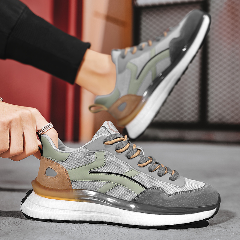 Light luxury men's shoes for spring and autumn 2024 new trend versatile popcorn lightweight sports leisure running shoes for men and women