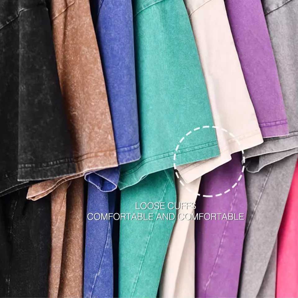 300g Heavy Men Washed Vintage Oversized T-Shirt Street Hip Hop Punk Tee women Harajuku Casual Cotton Short Sleeve Acid Wash Top Y250819