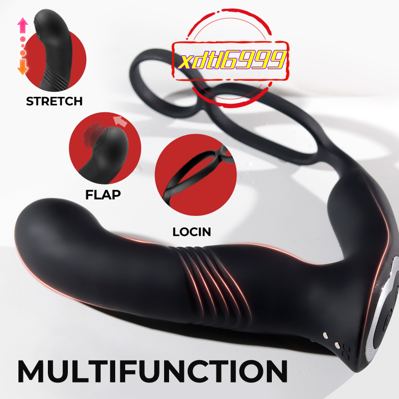 Male Sex Toy APP Remote Control Fully Waterproof Electric Anal Plug with 9 Frequencies Thrusting SlapSex toy
