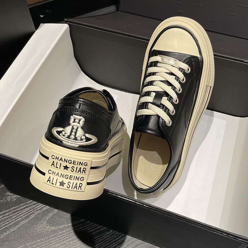 Platform Canvas for Women 2025 Spring New Style Petite Casual Sports Sneakers Versatile White Chunky Shoes