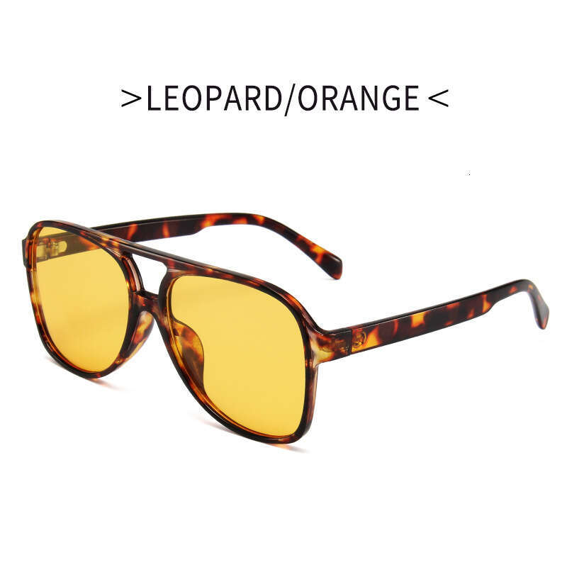 New Trendy Double Bridge Ins Ocean Lens Designer Personality Large Frame Celebrity Sunglasses
