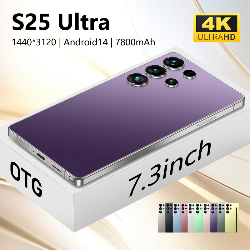S25 Ultra Full Touch Screen 5G Téléphone cellulaire 8 Go + 256 Go S25 Ultra Mobile Phones Original Facial Unlock Android Smartphone Phone Mobile