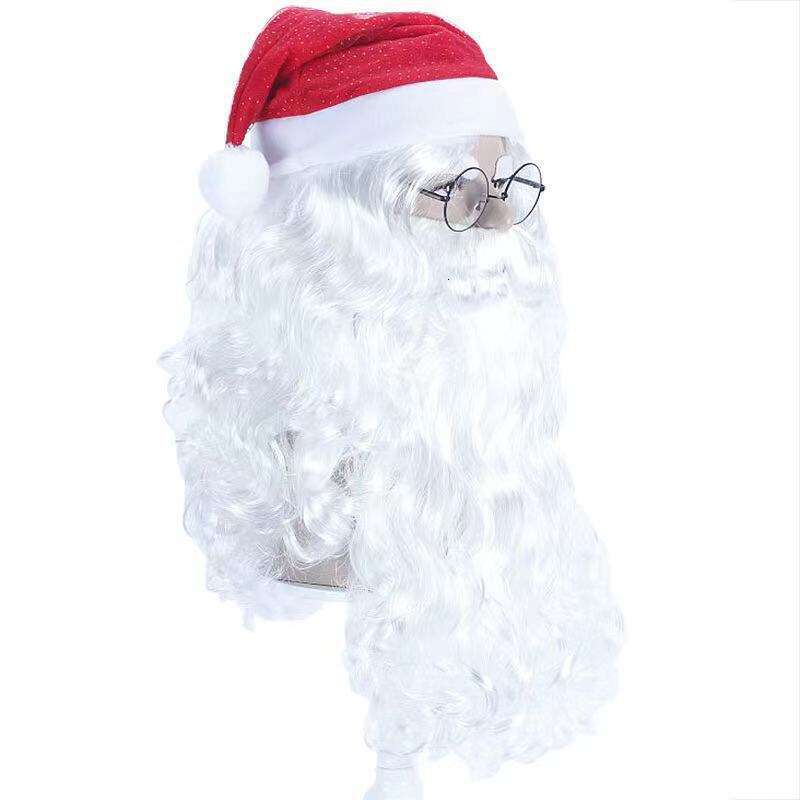 Santa Claus Beard Long Curly Christmas Gift Costume Synthetic Hair Wig B5