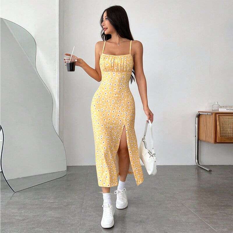 Dresses Fresh Sweet Style 2025 Spring Summer New Fashion Age-Reducing Floral Midi Dress