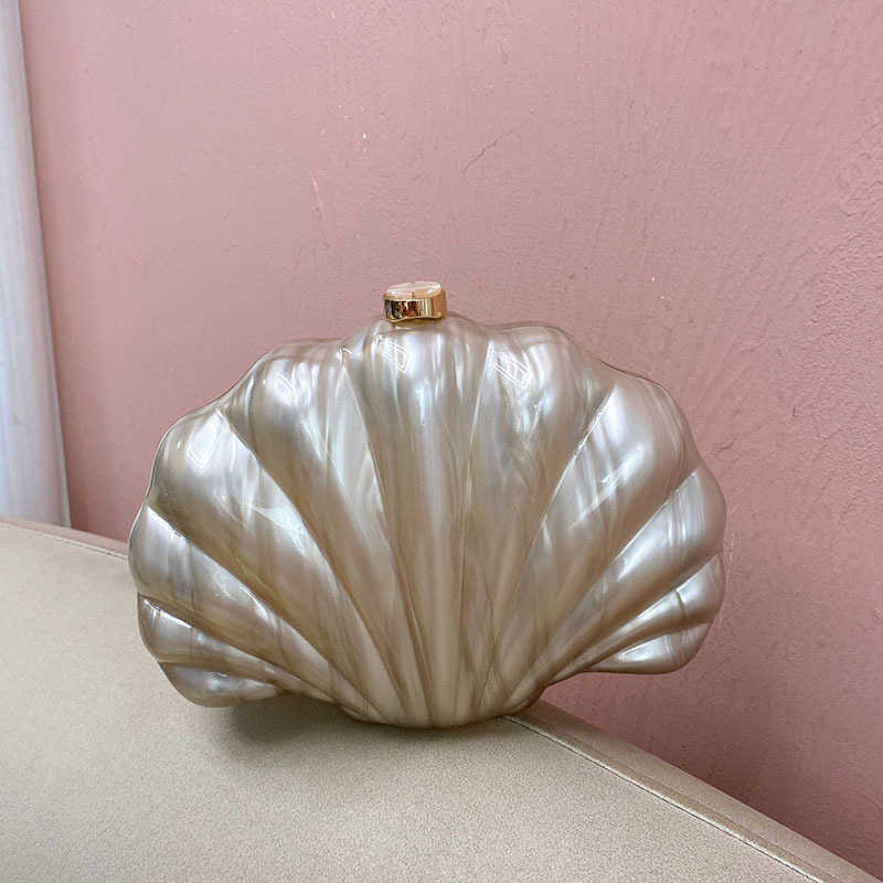 Fashionable new single shoulder crossbody bag, exquisite shell acrylic bag, niche design, dinner handbag