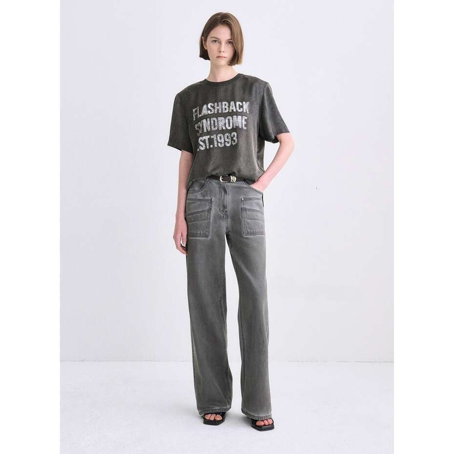 2025 New Niche Design Straight Y2K Jeans Women's Fashion High Waist Long Pants