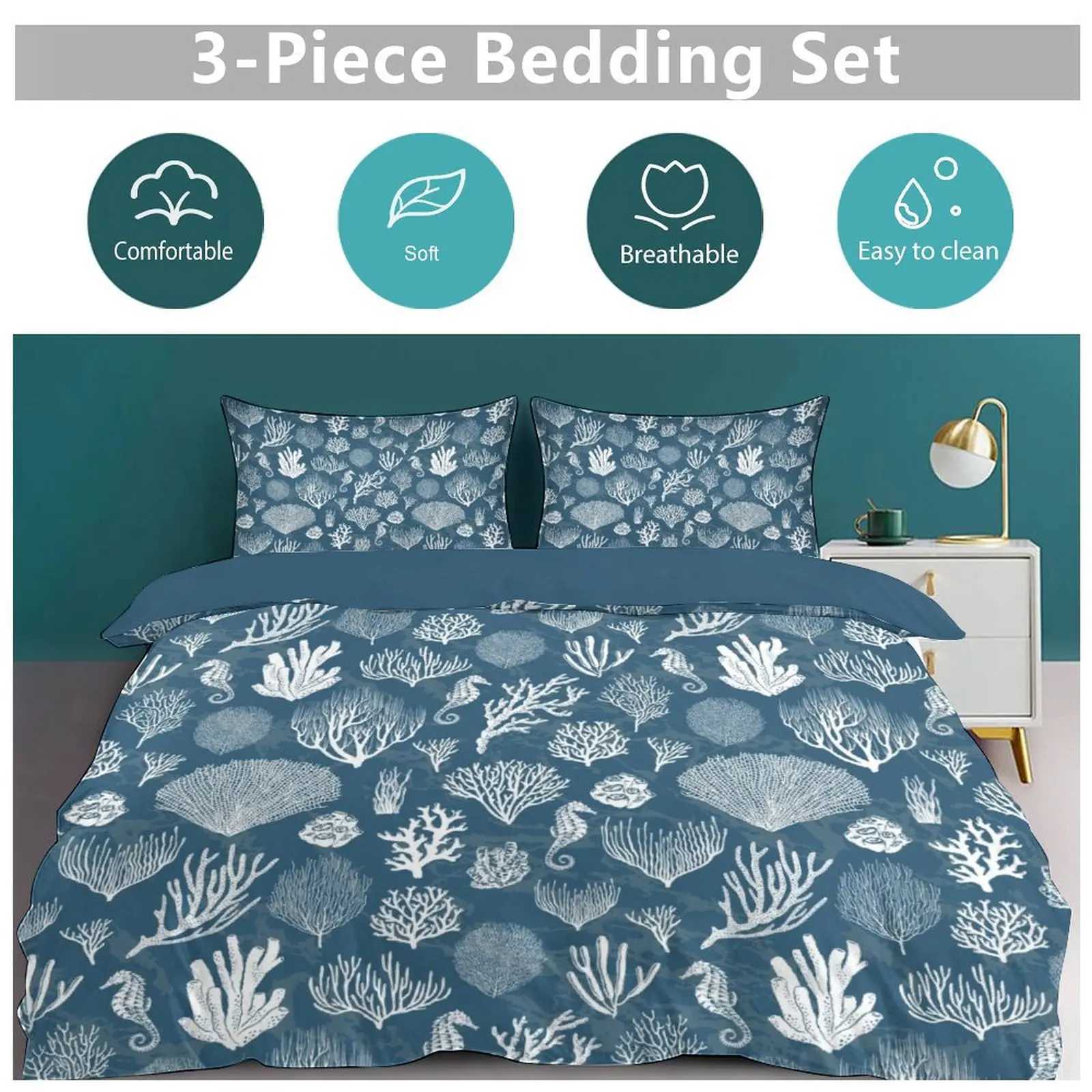 Dreamy Marine - style 3 - Piece Bedding Set Skin - friendly Fabric for a Cozy Sleep Space Y250819