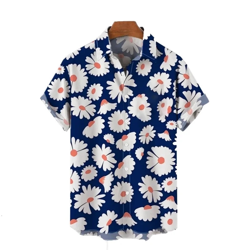 Hawaiian shirt printed short sleeved quick drying beach casual party holiday 250808