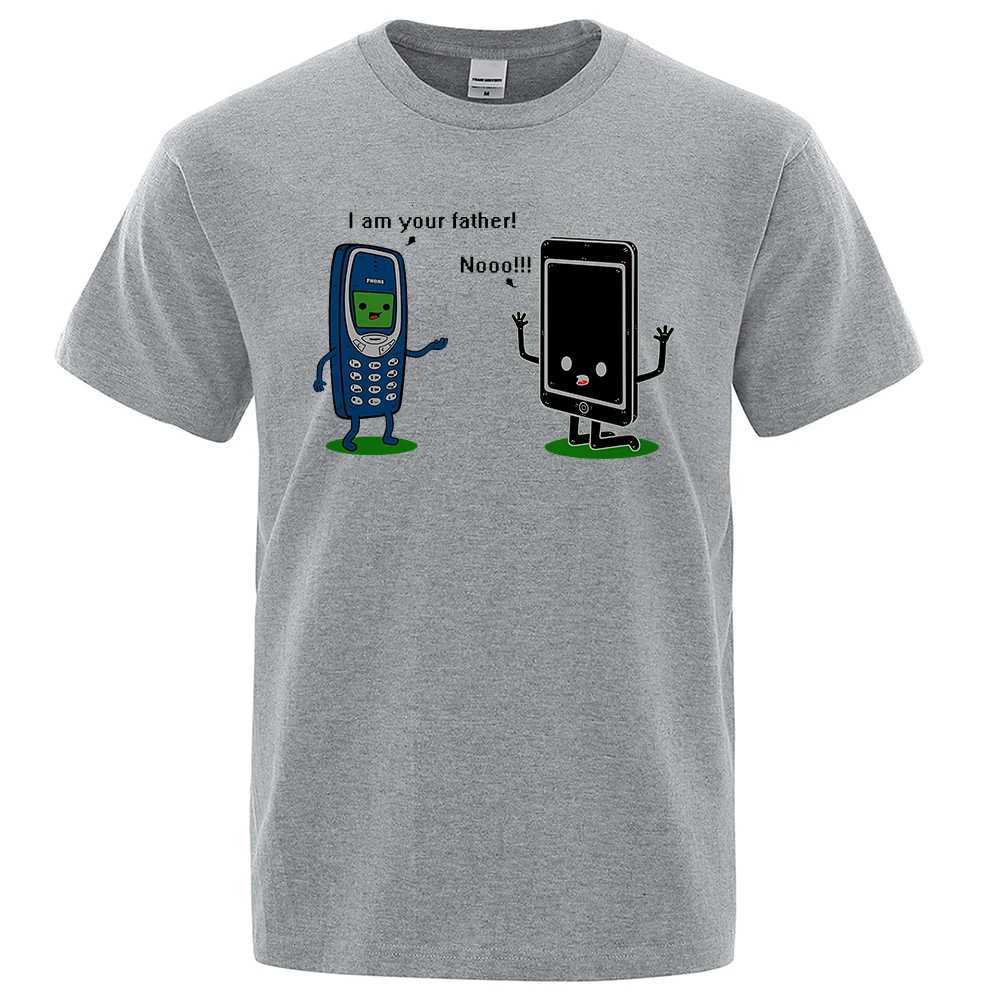 Im your father Funny phone T-Shirts Men Women Casual Short Sleeve Crewneck Breathable Tops Cotton Summer Hip Hop Tee Clothing Y250819