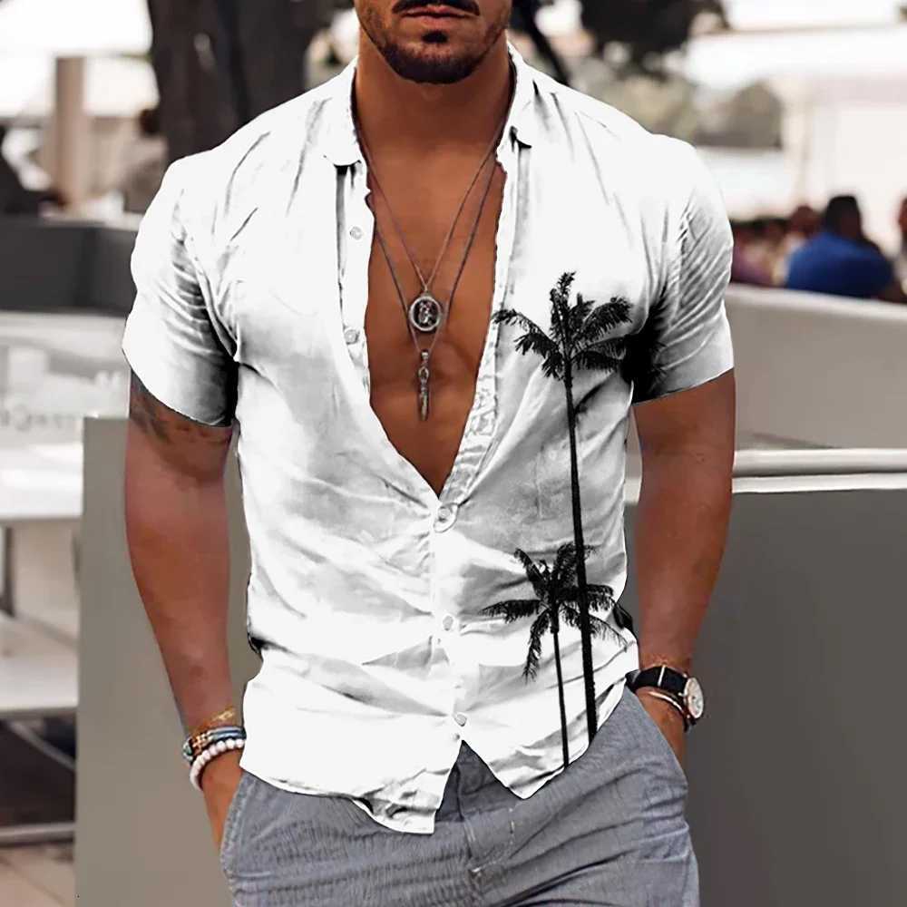 Coconut Hawaiian Shirt Mens 3d Print Casual Beach Mens Shirt Streetwear Mens Oversized Shirt Top Summer Short Sleeve Y250819