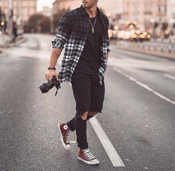 2025 Spring Season New Men's Gradient Long Sleeve Casual Shirt