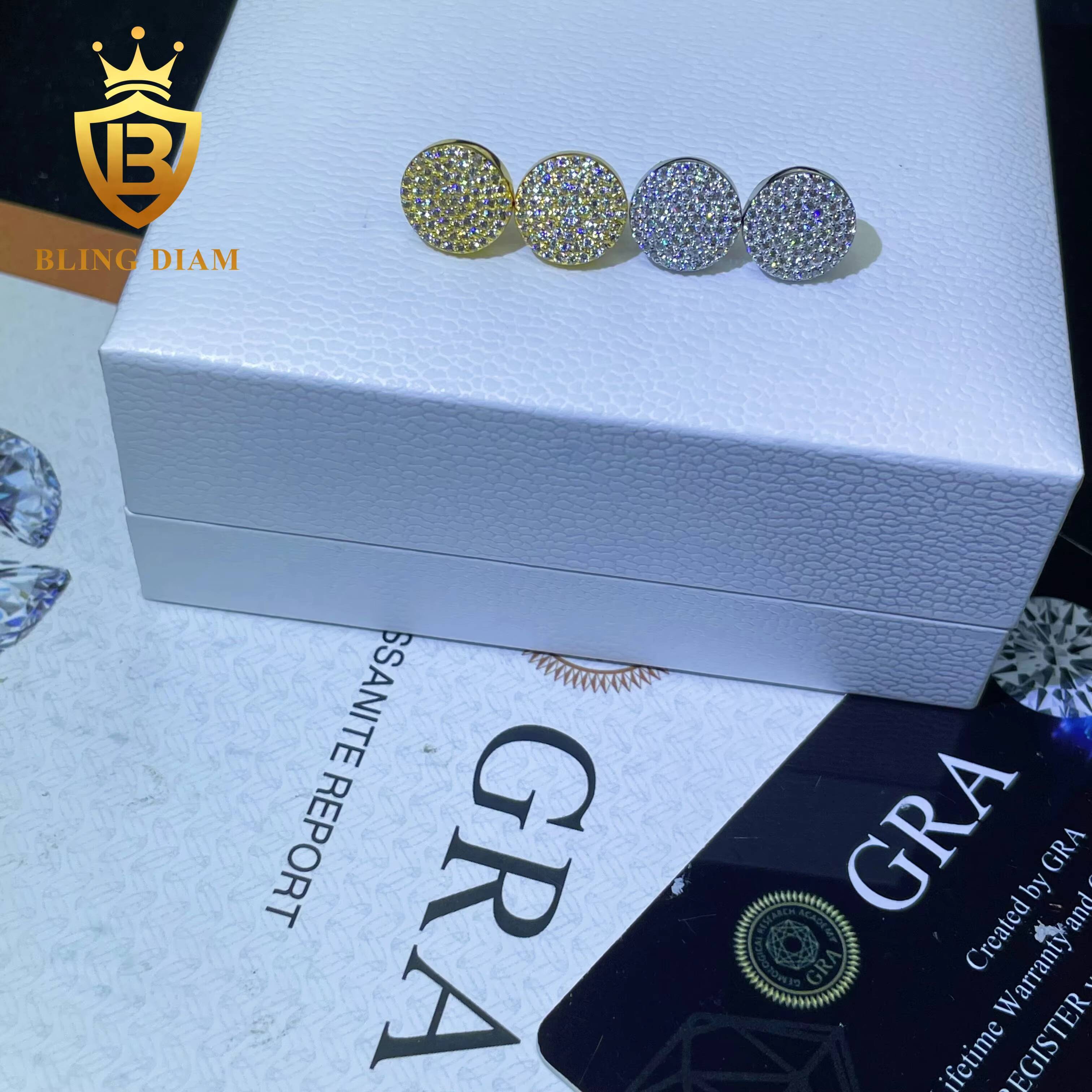 Hip Hop Jewelry Moissanite Earrings for Men 925 Sterling Silver Stud Earring Pass Diamond Tester Wholesale Price