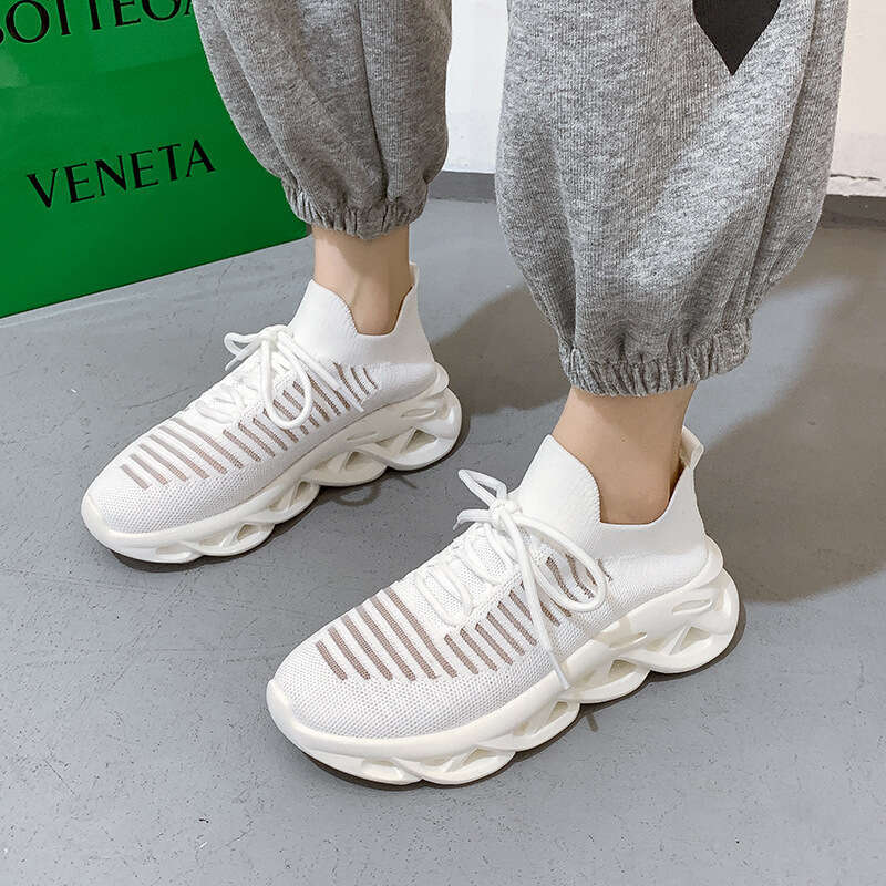 TikTok Live Casual Sports for Women 2023 New Style Easy-to-Match Sock Dad Shoes Ins White Sneakers Trendy