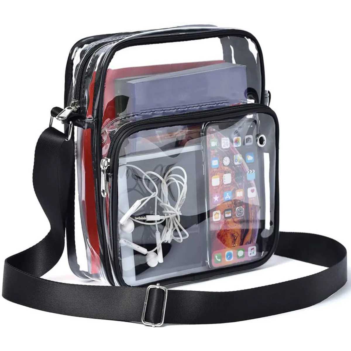 Clear Purses with Shoulder Strap Clear Messenger Bag Waterproof Clear Bag Hand-free Clear Crossbody Bag Transparent Crossbody Y250819