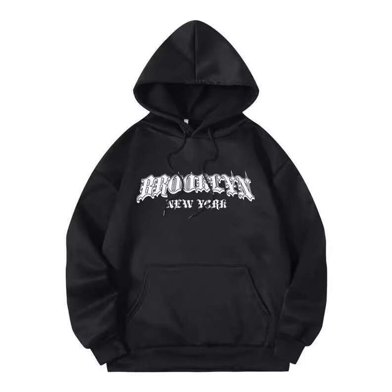 Autumn Winter New Design Hooded Fleece Sweatshirt for Women with Letter Print Loose Pullover Top