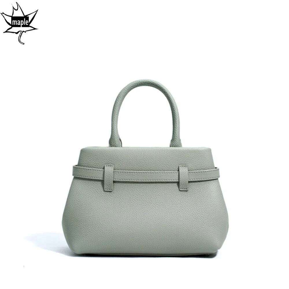 New 2025 Spring Pink Matcha Exquisite And Compact Tote Small Genuine Cow Leather Women Shoulder Crossbody Bag