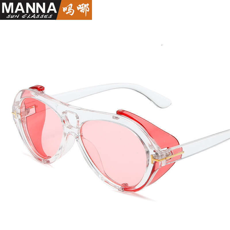 Round Frame Personality Hip-Hop Non-Mainstream Sunglasses for Women Punk Designer Men Wide Edge Niche Glasses