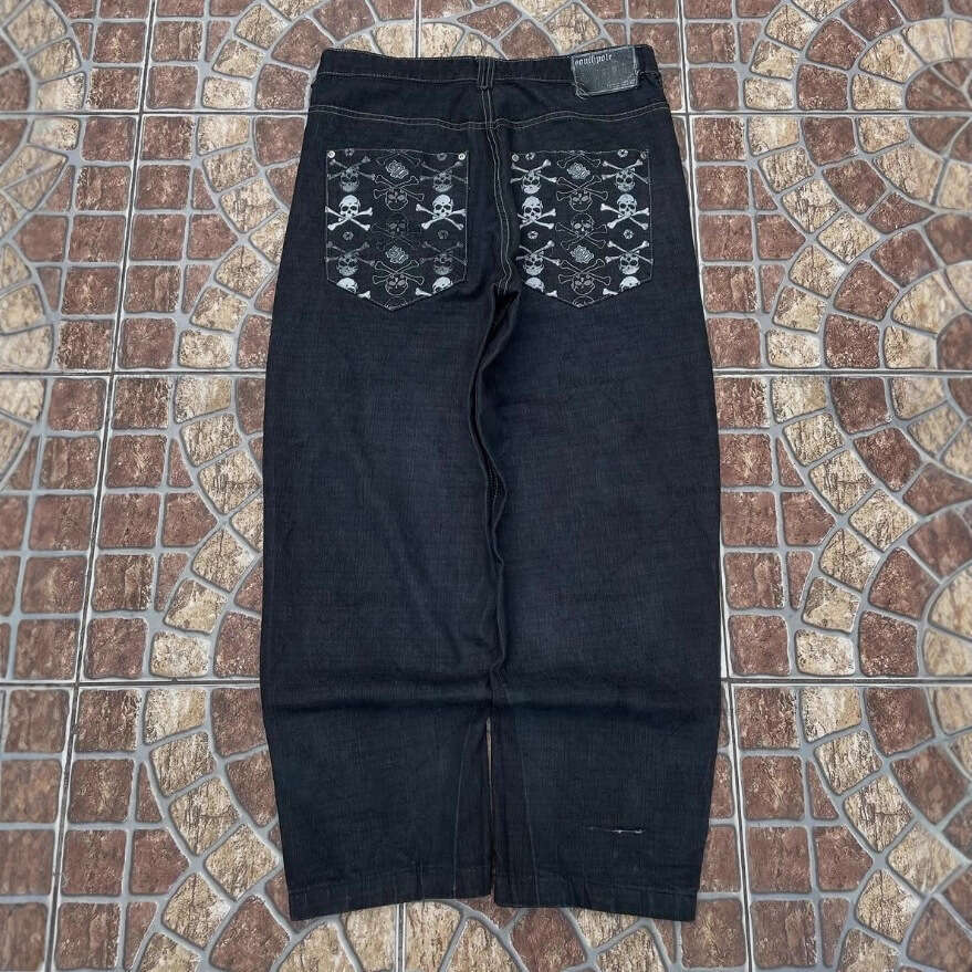 2025 New Hip-Hop High Street Jeans Ins Men Harajuku Punk Y2K Long Pants