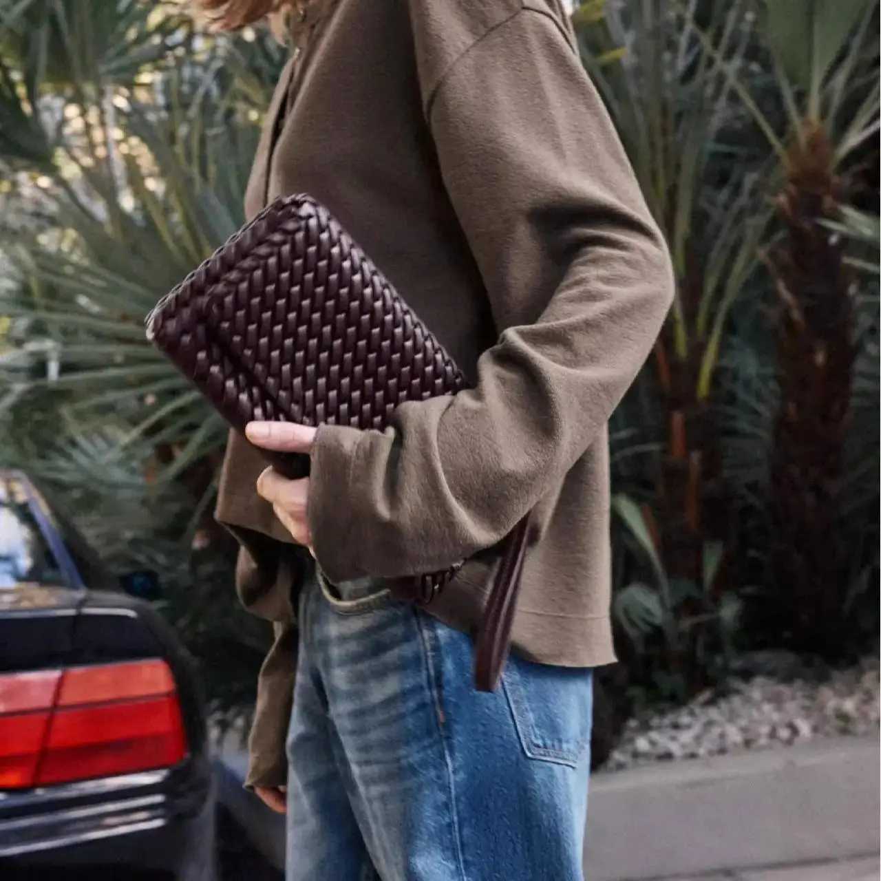 Designer Pu Leather Wowen Clutch Bag for Women Vintage Flap Shoulder Crossbody Bags Trend Underarm Bag Lady Handbags 2025 Y250819