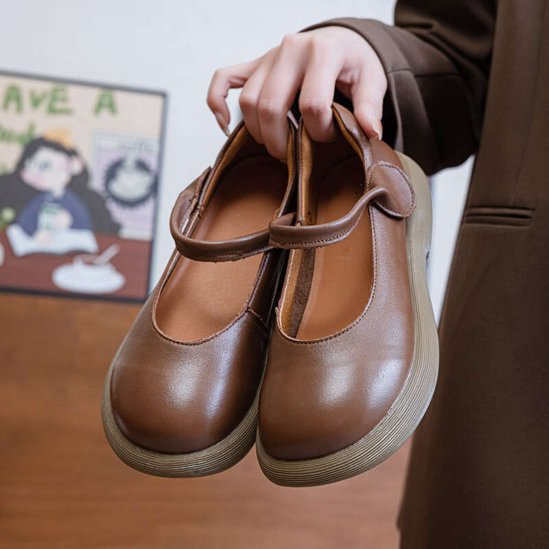 Genuine Soft Sole Mom with Dress Breathable Single Comfortable Versatile Middle-aged and Elderly Women's Leather Shoes 2025 Summer Autumn New Sty