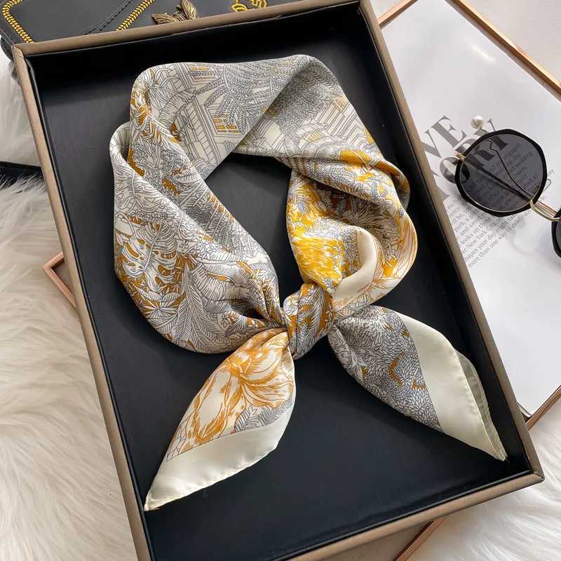 Silk Square Scarf Women Satin Shls Neckerchief Casual Scarves Bandana Hair Hijab 70*70cm 2023 New Fashion Luxury Brand XJ250820