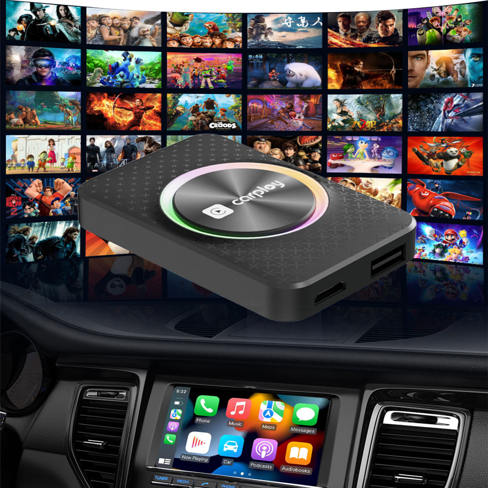Kowankit Wireless Carplay Android Auto AI Box, Plug & Play Fits Cars,3in1 4+32GB Android 12 Car Play Adapter, RK3528 Chip,USB-Powered, No Delay, Suppo