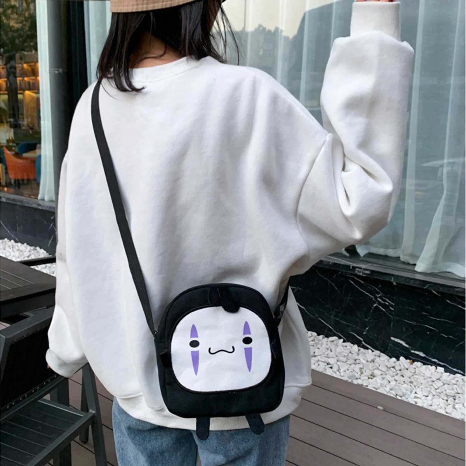 Cute Cartoon Bag Crossbody Bag Womens Canvas Bag Student Small Bag Cute Crossbody Small Bag Japanese Crossbody Bag Y250819