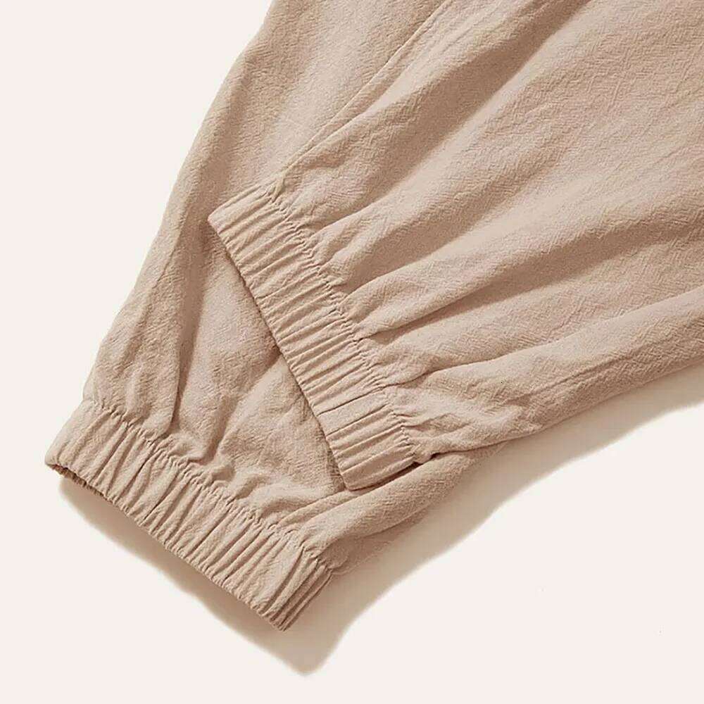 Harem for Men Cotton Linen Drop Crotch Cozy Streetwear Loose Fit Breathable Lightweight Long Pants Male Joggers