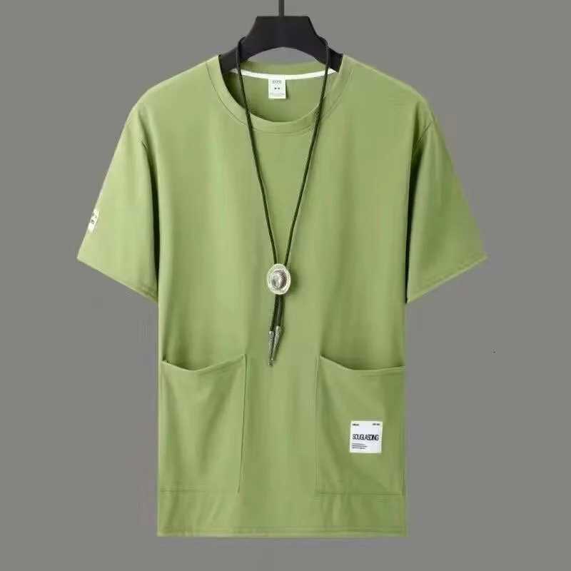 2025 New Mens Multi-pocket Short Sleeve T-shirts Casual Solid Color Round Neck Tshirt Summer Y2K Vintage Streetwear Tee Shirt Y250819