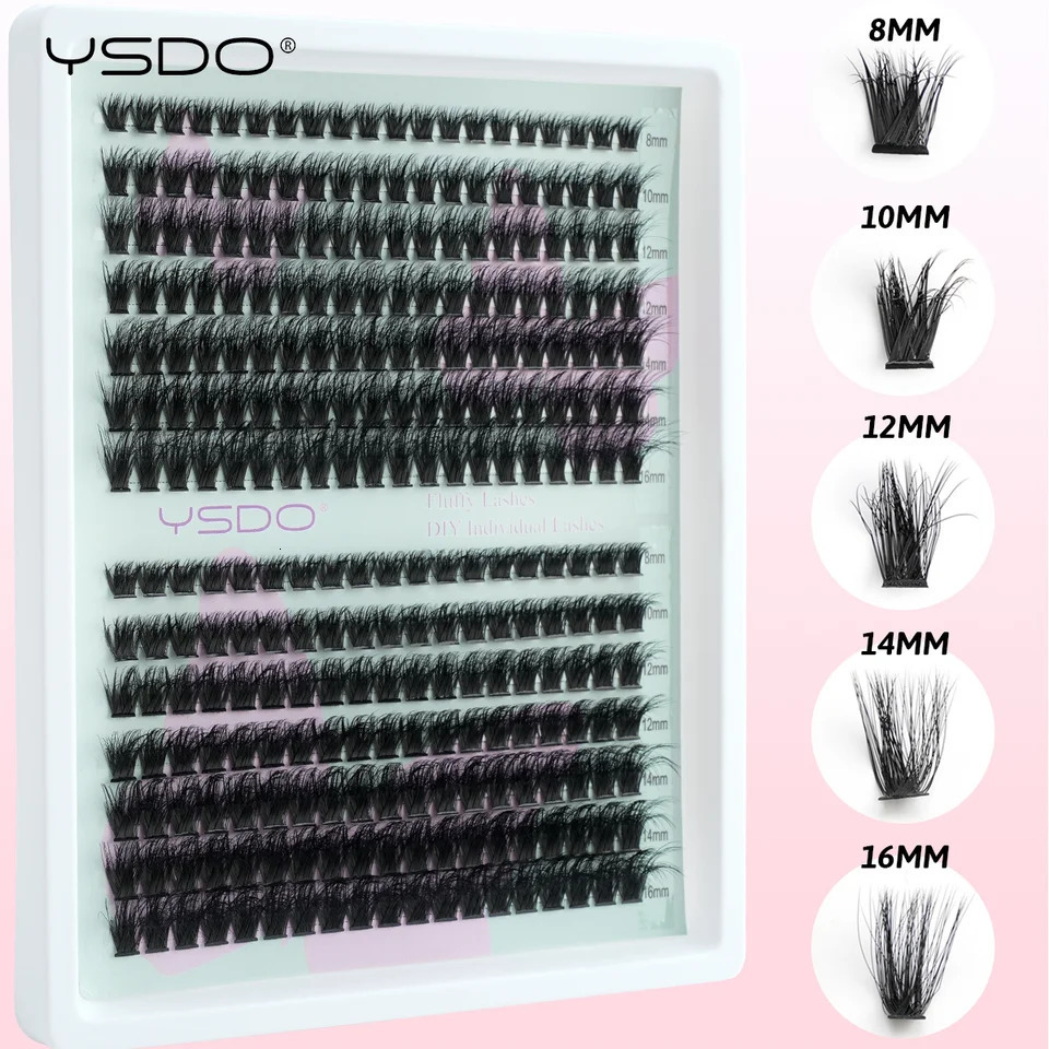 YSDO 1014 Rows Natural Eyelash Premade Volume Fans Individual Lashes Mink False Eyelashes Cluster Makeup Cilia 250811