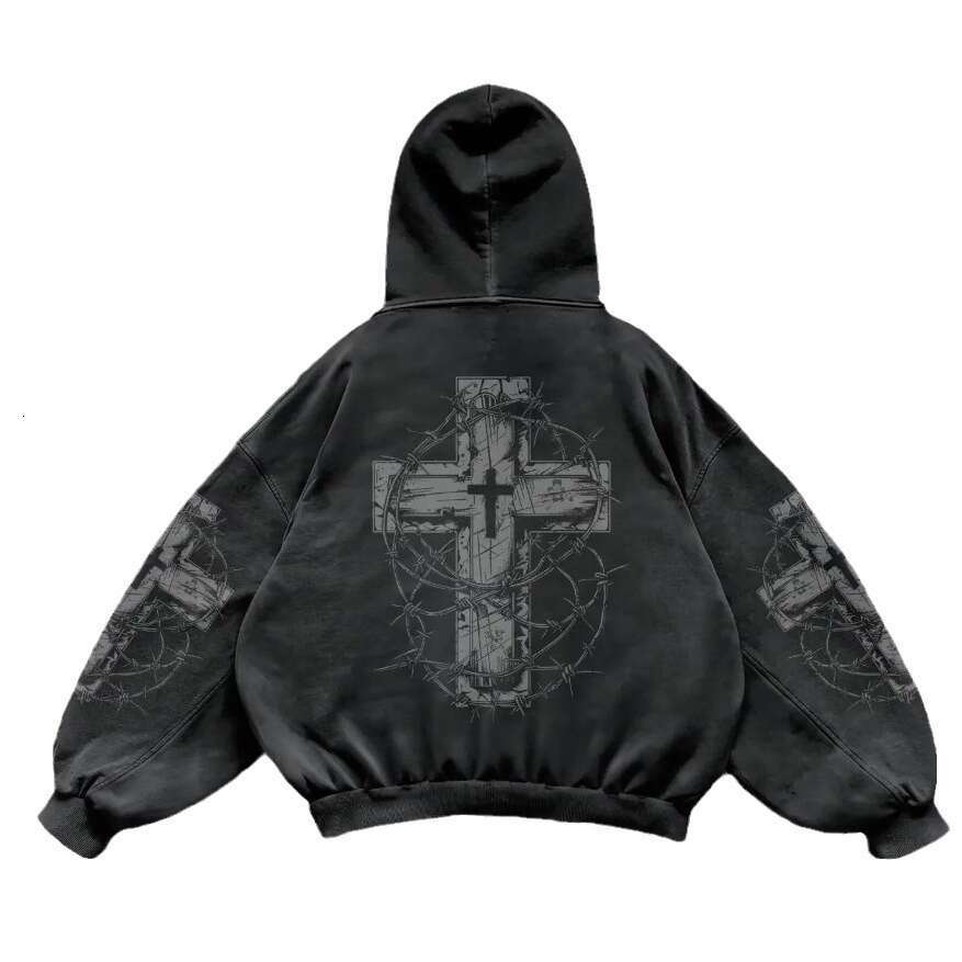 2025 New Gothic Hooded Sweatshirt for Men and Women, Unique Street Style Printed Hoodie
