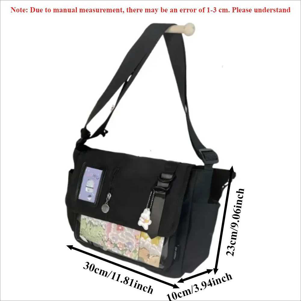 Y2K Japanese Harajuku School Bags for Teenage New 2024 Transparent Itabag Crossbody Bag DIY Badges Display Plate Ita Bag Y250819