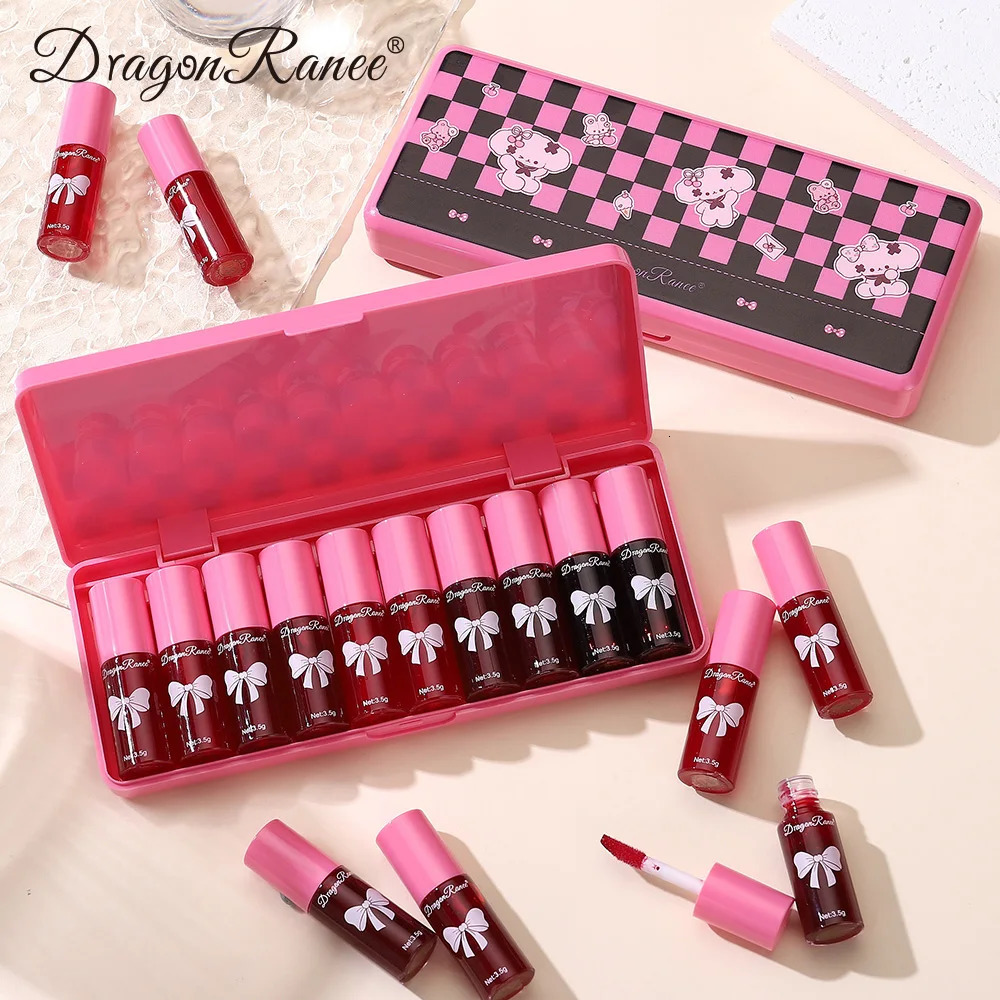 10 pack lip gloss set easy to color and non fading moisturizing waterproof lipstick water 250809