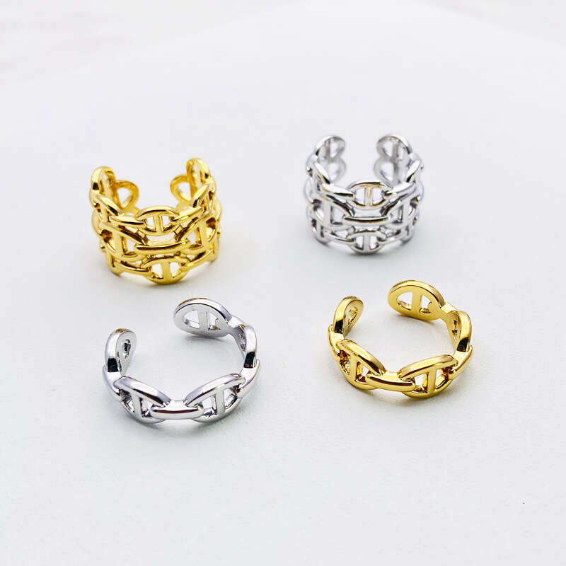 Pig Nose Open Ring for Women Ins Cold Style Cool Exaggerated Fashion Hip Hop Personality Rings Qingdao