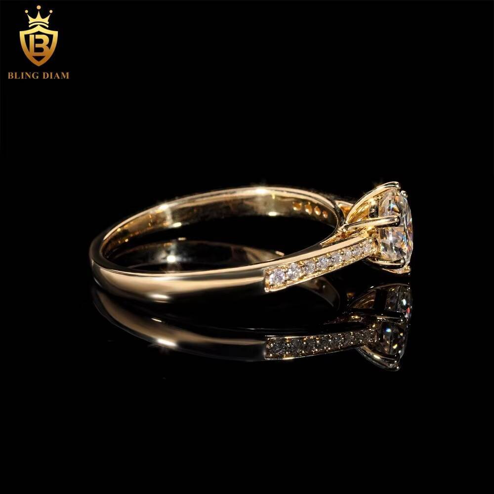 White Real Gold VVS Moissanite 10K Engagement Wedding Custom Rings Fashion Rings for Women