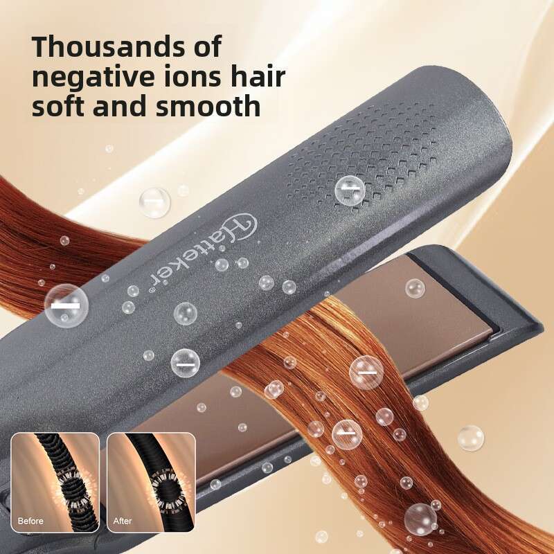 Household Salon Curling And Straightening Dual-Use Straightener LCD Display Temperature Control Hair Curler