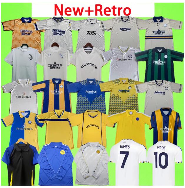 HASSELBAINK LEEDS Retro Soccer Jerseys United 1972 78 89 90 91 92 93 95 96 97 98 99 00 01 02 Classic Football shirt SMITH KEWELL HOPKIN BATTY MILNER VIDUKA Vintage