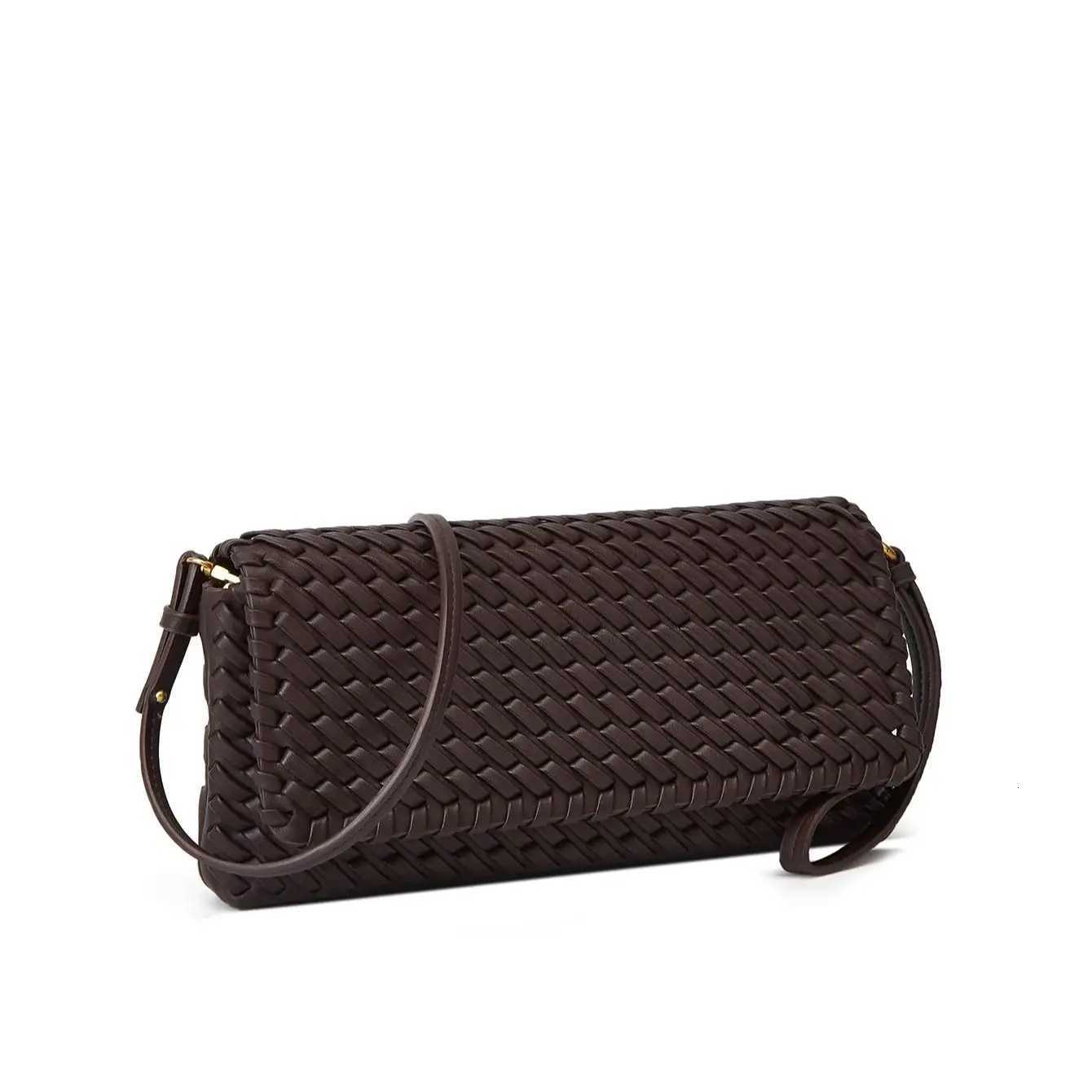 Designer Pu Leather Wowen Clutch Bag for Women Vintage Flap Shoulder Crossbody Bags Trend Underarm Bag Lady Handbags 2025 Y250819