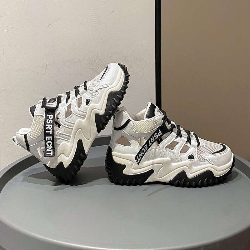 Thick-Soled Height-Increasing Casual Sports Dad Shoes for Women PU 2023 Summer New Versatile Korean Style Platform Sandals