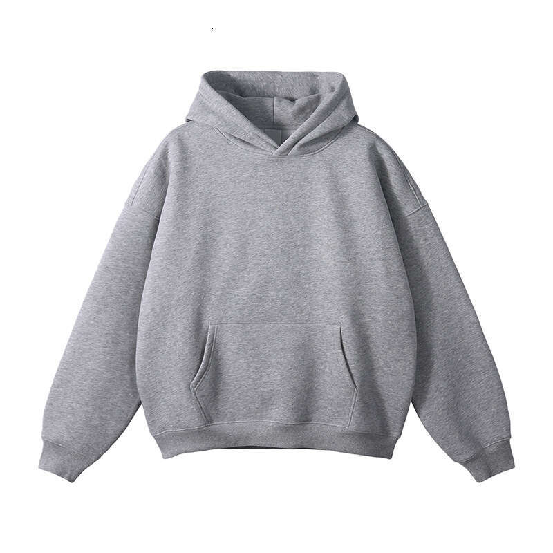 Autumn Winter New Thickened Casual Youth American Style Trendy Brand Solid Color Hooded Men's Sweatshirt