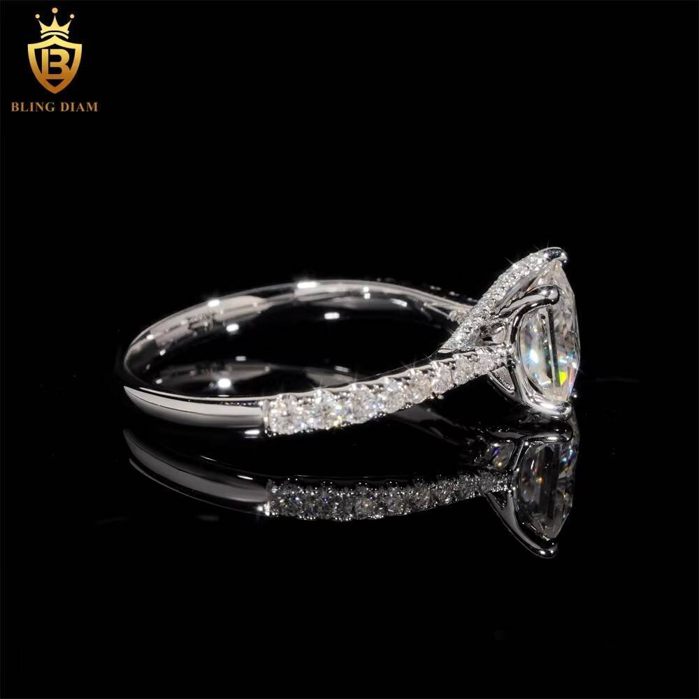 14K White Real Gold VVS Moissanite Engagement Wedding Custom Rings Luxury Rings for Women