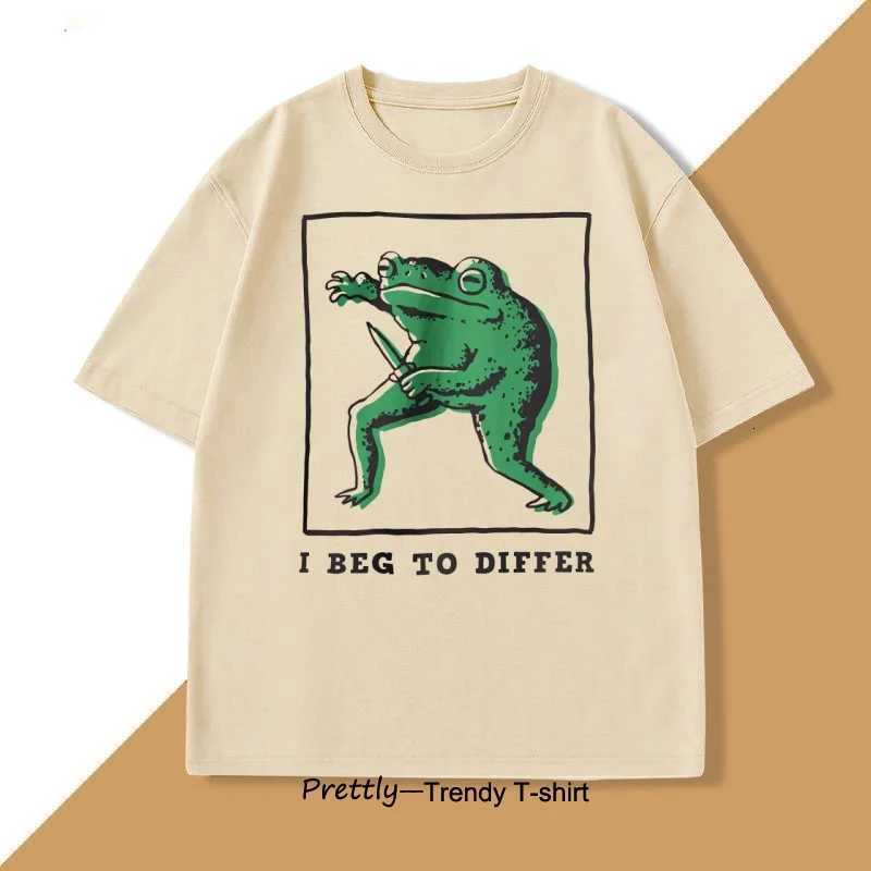 I Beg To Differ T Shirt Men Women Loose Frog Printed T-shirt Casual Cotton Short Sleeve Harajuku Tshirt Unisex Oversized Clothes Y250819