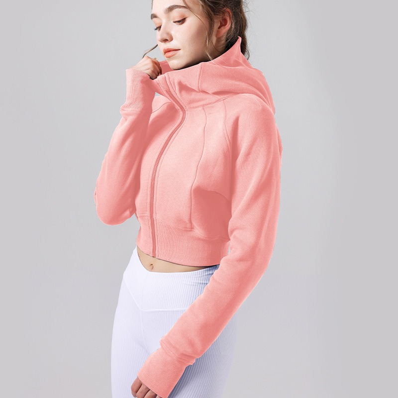 Women's Autumn/Winter Yoga Jacket Hooded Sweatshirt with Loosely-Fitting Design for Sports & Outdoor Activities